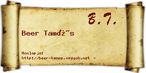 Beer Tamás névjegykártya