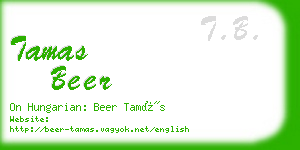 tamas beer business card